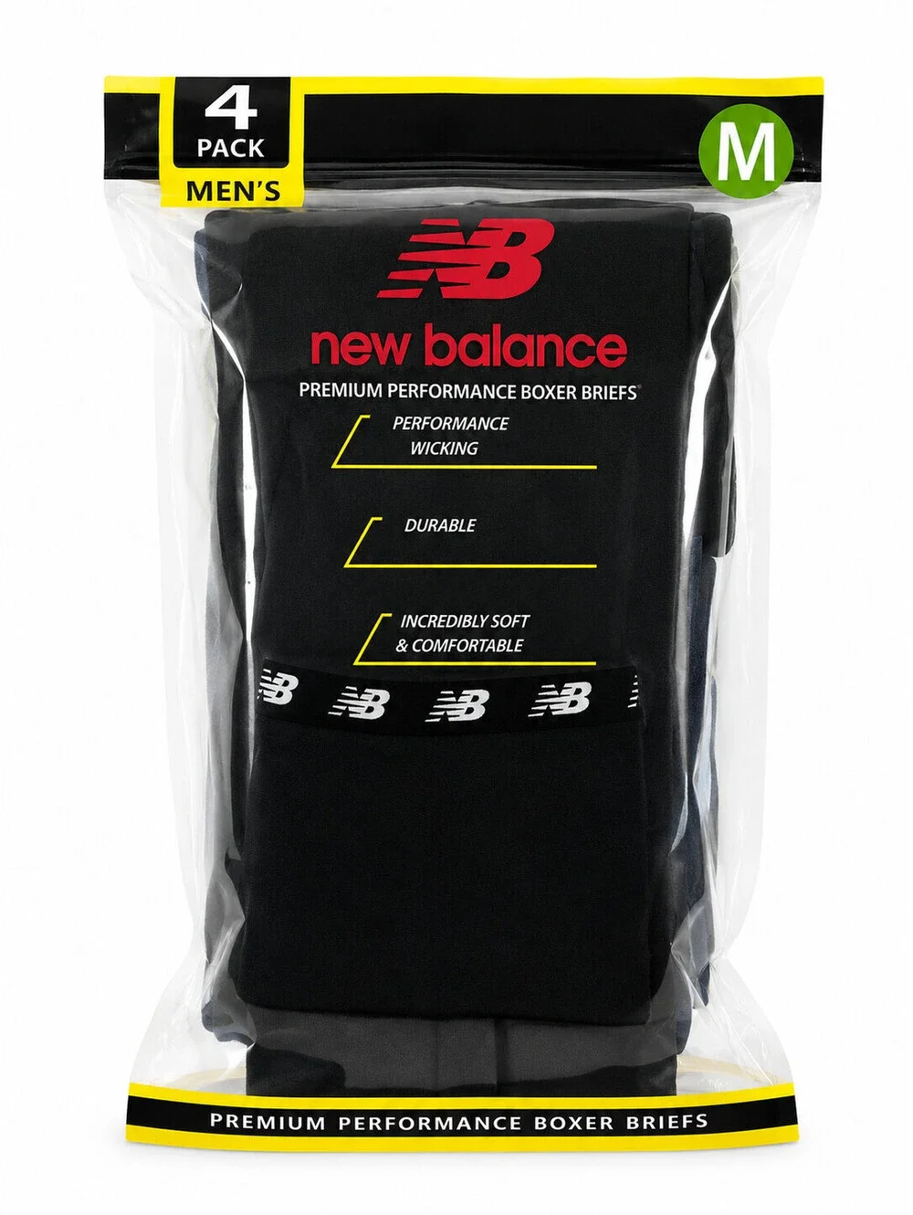 NB Premium Performance Boxer Briefs 4-pack Breathable Moisture-wicking SzM 32-34